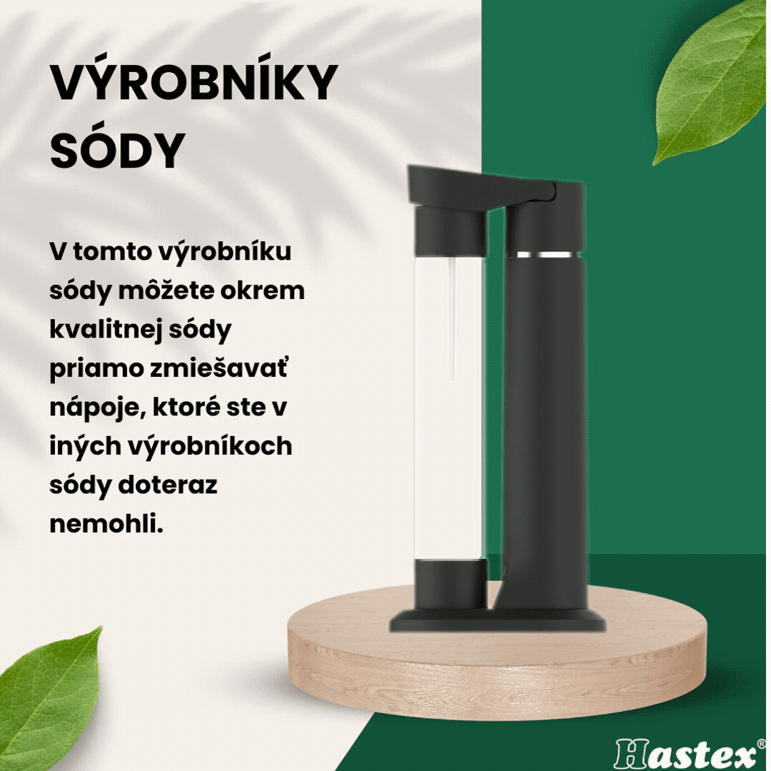 Obrázok 4 - Výrobník sódy SLIM MIX SONG, ČIERNY S BOMBIČKOU